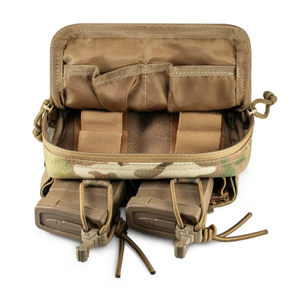 FamTac Admin + Double Mag Pouch – Multicam | AK/AR Compatible, MOLLE - Blender Tactical