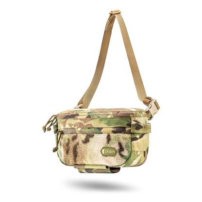 FamTac M8 XL Tactical Chest Bag / Waist Pack – Multicam USA | Velcro & Strap Mount - Blender Tactical