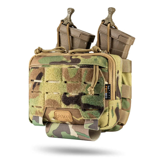 FamTac Admin + Double Mag Pouch – Multicam | AK/AR Compatible, MOLLE - Blender Tactical