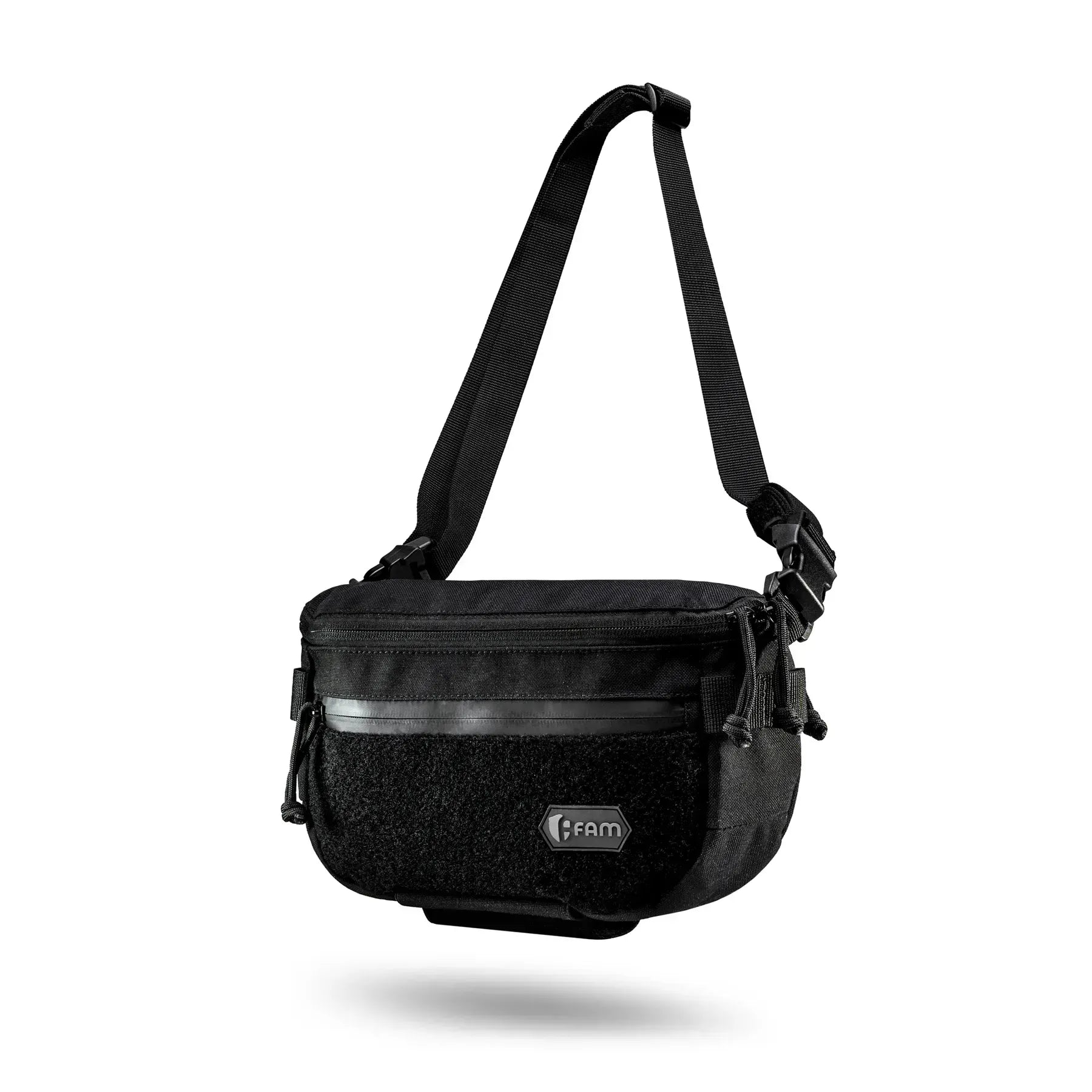 FamTac M8 XL Tactical Chest Bag / Waist Pack – Black | Velcro & Strap - Blender Tactical
