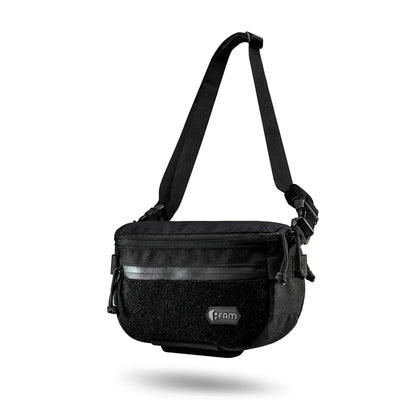 FamTac M8 XL Tactical Chest Bag / Waist Pack – Black | Velcro & Strap - Blender Tactical