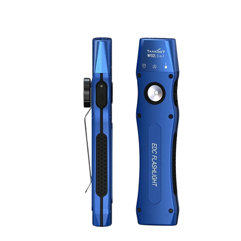 TANK007 WF02L EDC Flashlight with Green Laser & UV Light | Blue - Blender Tactical