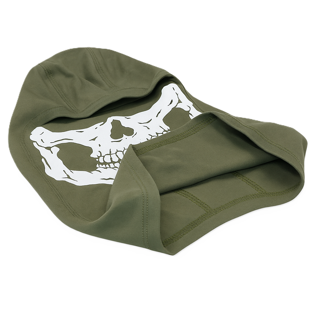 Ghost Tactical Balaclava – Skull Print | Ranger Green | 100% Cotton