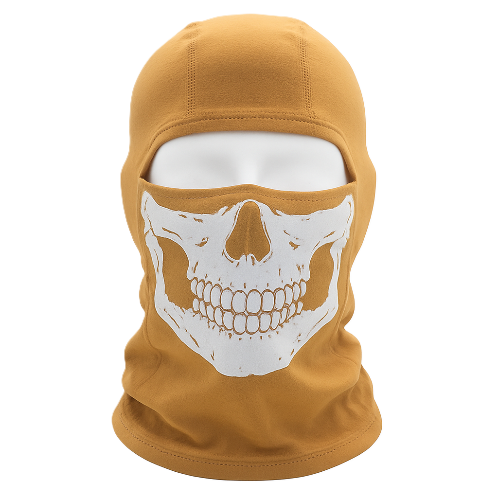 Ghost Tactical Balaclava – Skull Print | Coyote Tan | 100% Cotton