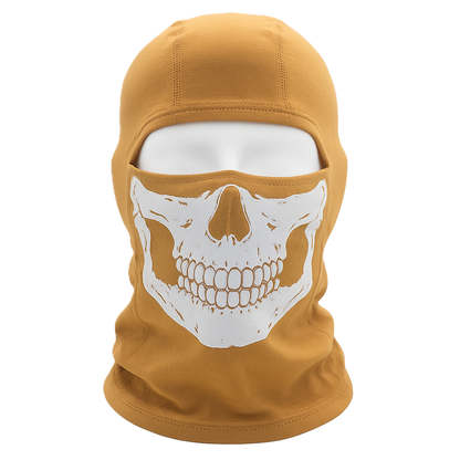 Ghost Tactical Balaclava – Skull Print | Coyote Tan | 100% Cotton