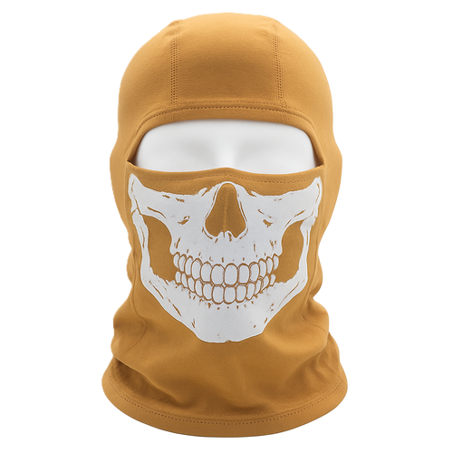 Ghost Tactical Balaclava – Skull Print | Coyote Tan | 100% Cotton