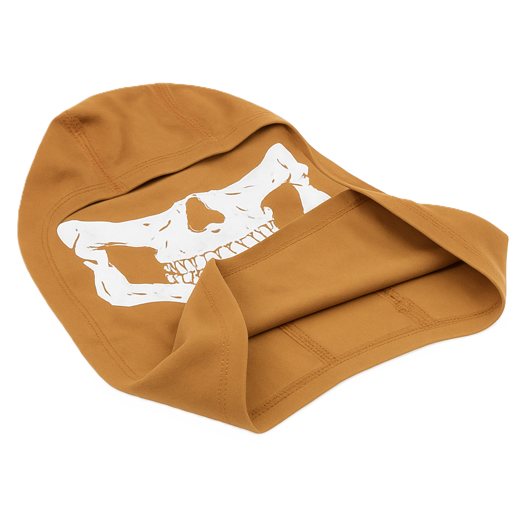 Ghost Tactical Balaclava – Skull Print | Coyote Tan | 100% Cotton