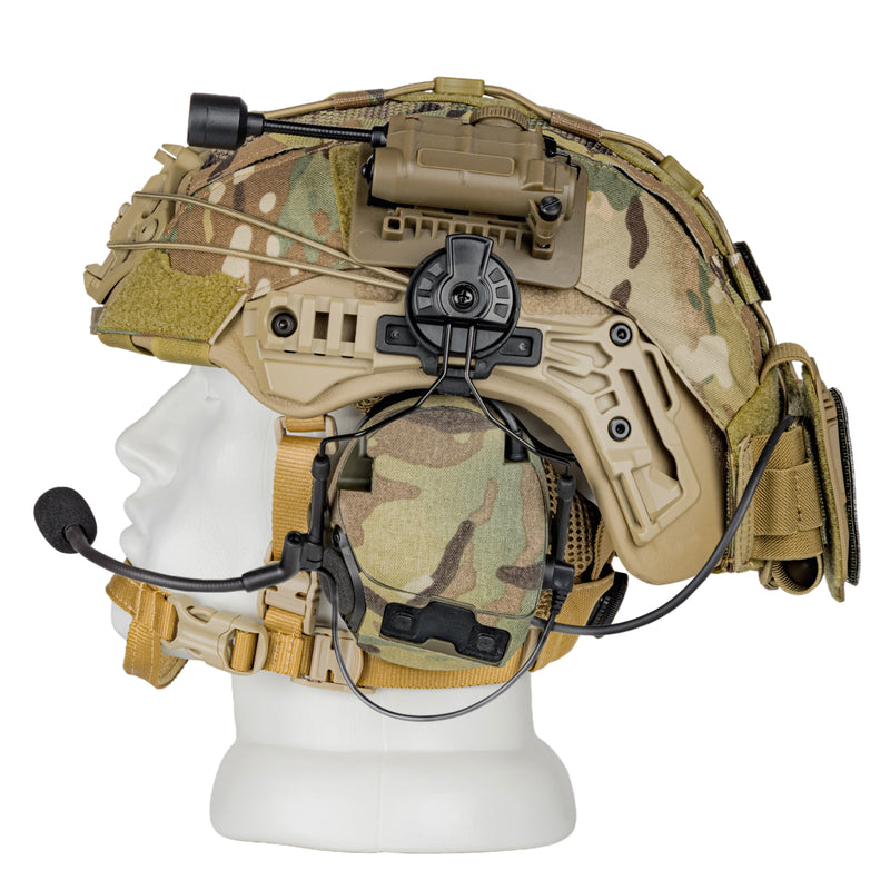 Blender™ Exfil FAST Ballistic Helmet 3M Peltor Comtac VIII Mic Kit NIJ IIIA – MC Tan