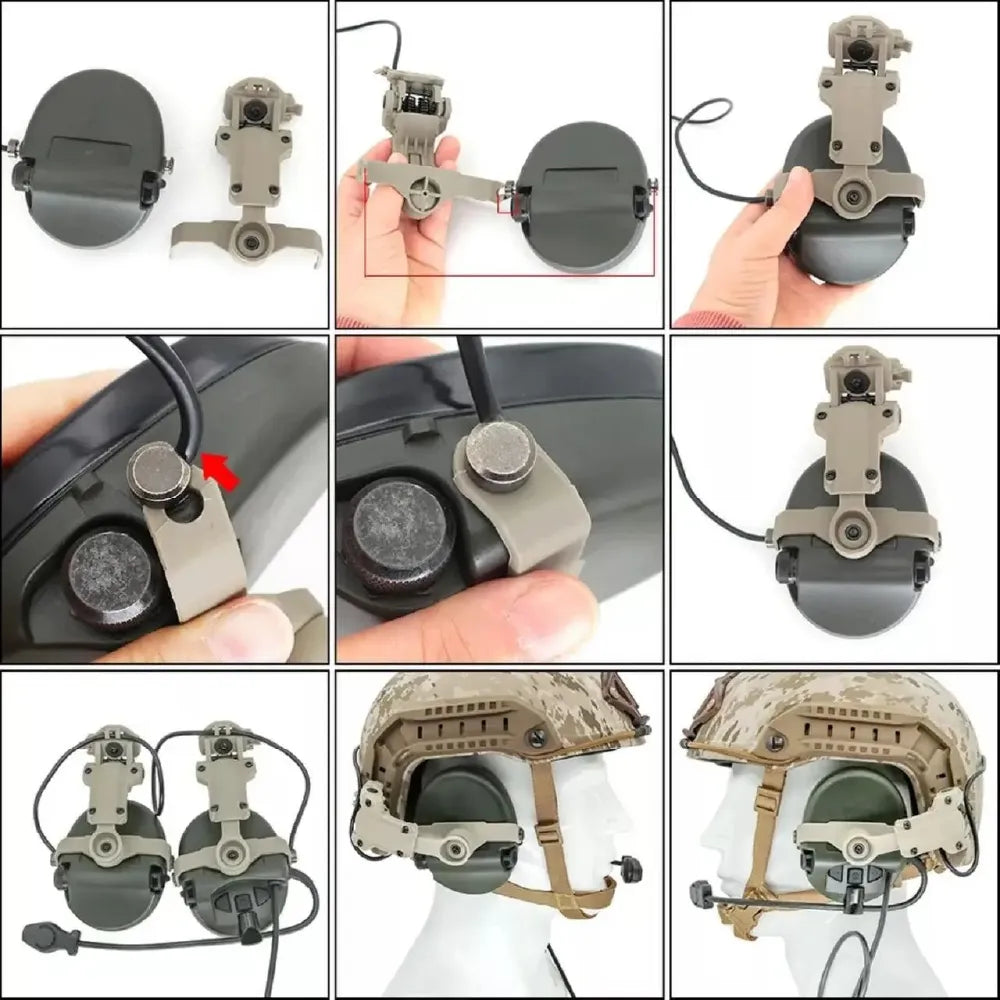 Helmet Rail Mount Adapter for Sordin Headsets – TAN (Cheburashka) - Blender Tactical