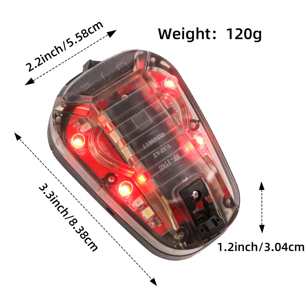 Tactical Helmet Strobe Light – IR & LED Signal Lamp with Velcro Mount, CR123A Powered - Blender Tactical