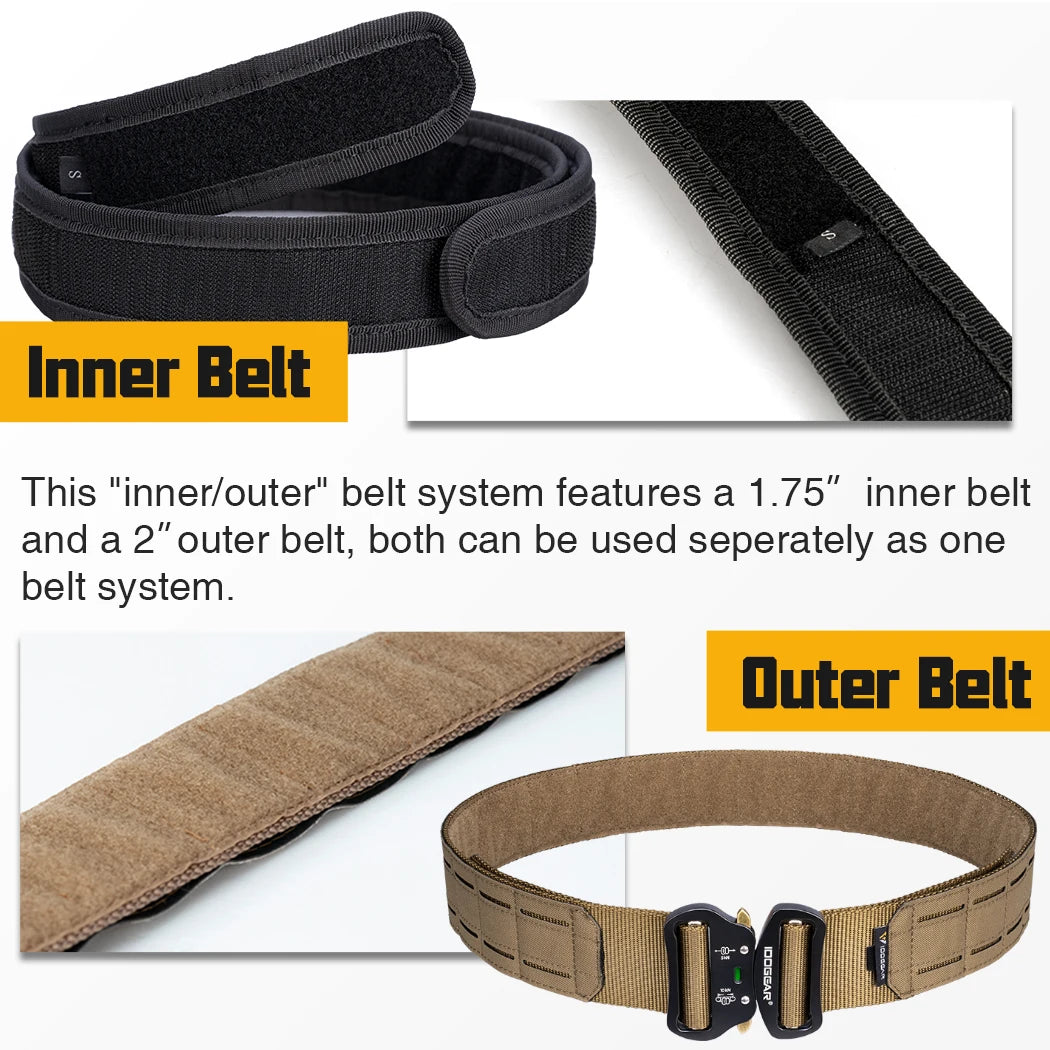 IDOGEAR 2" Tactical Belt with Metal Buckle – Coyote Brown