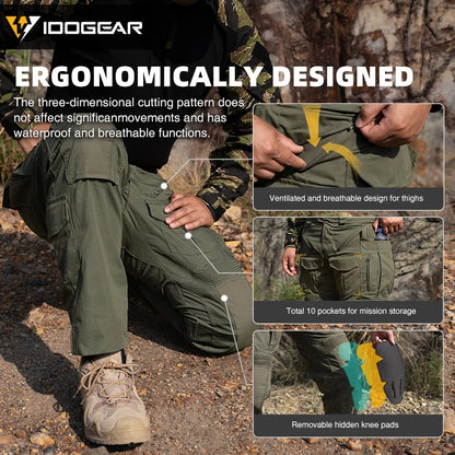 IDOGEAR G5 Combat Pants with Knee Pads – Ranger Green