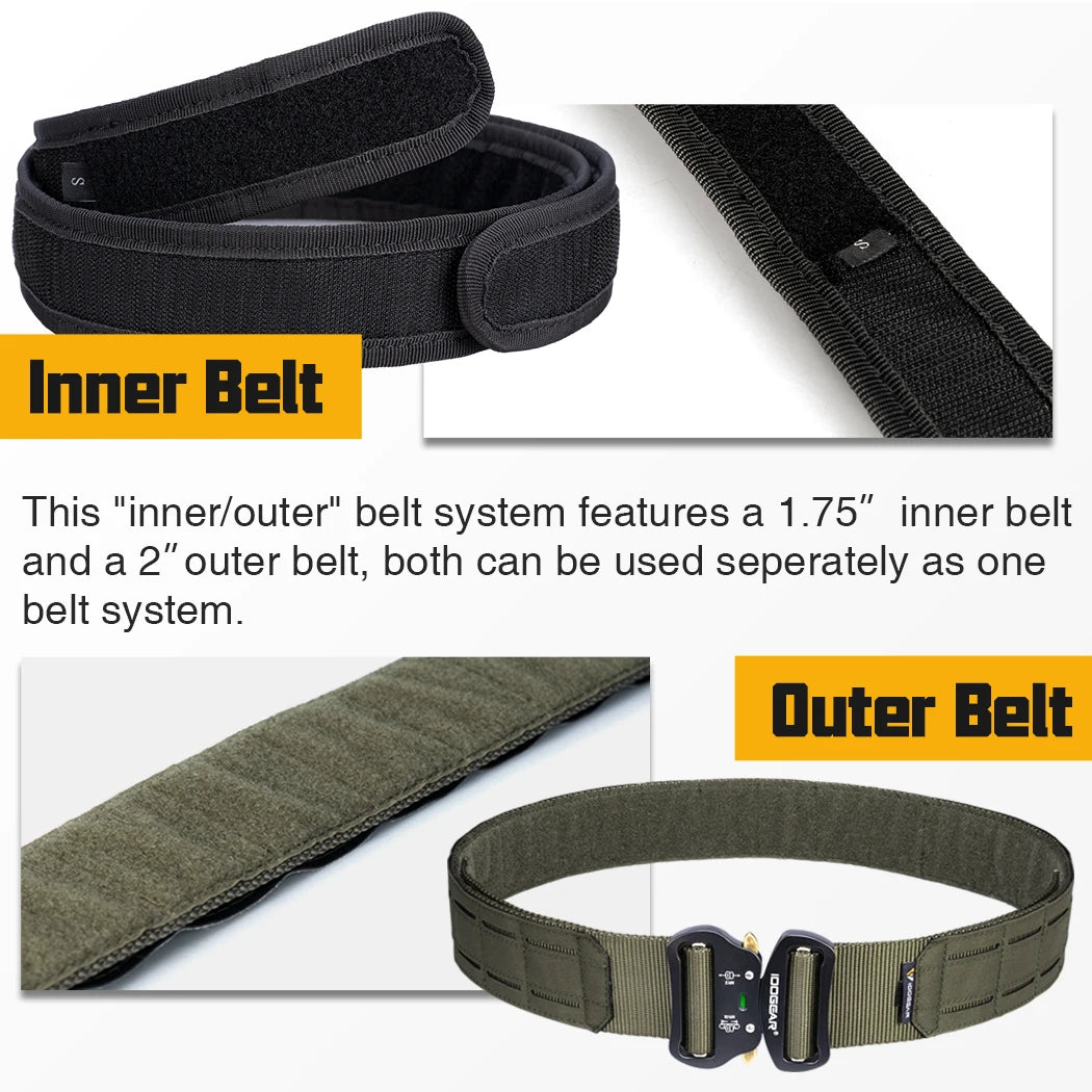 IDOGEAR 2" Tactical Belt with Metal Buckle – Ranger Green