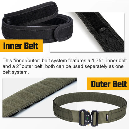 IDOGEAR 2" Tactical Belt with Metal Buckle – Ranger Green