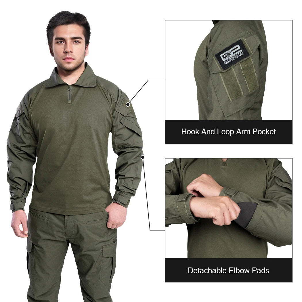 IDOGEAR G3 Combat Shirt with Elbow Pads – Multicam