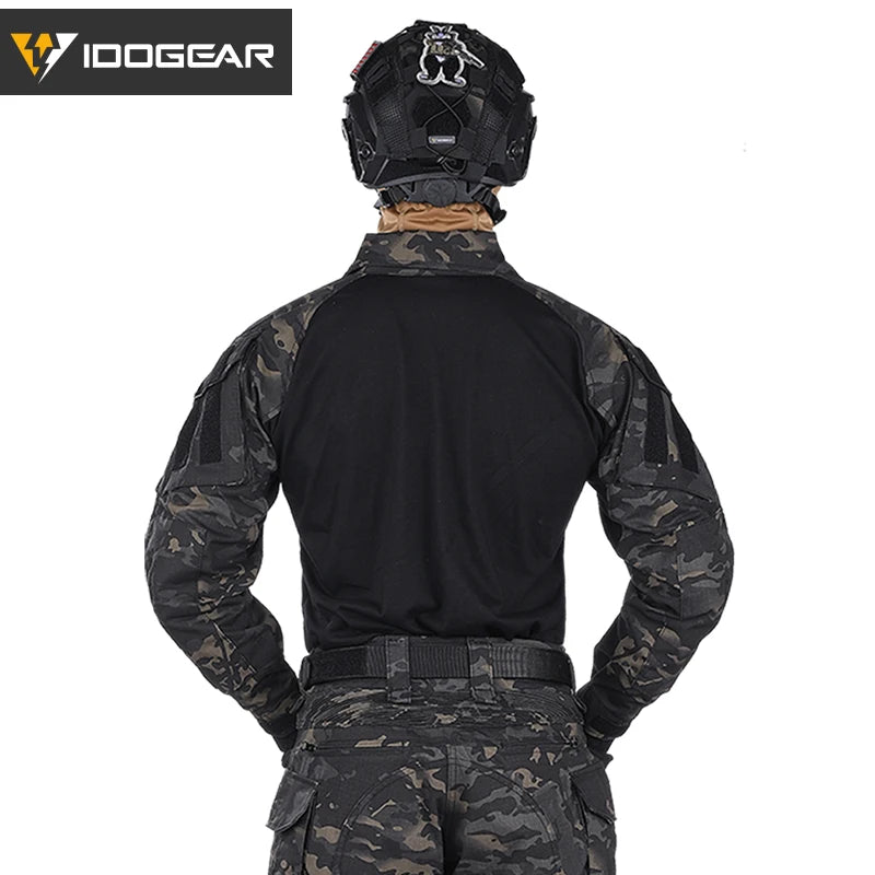 IDOGEAR G3 Combat Shirt with Elbow Pads – Multicam Black