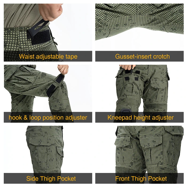IDOGEAR G3 Tactical Pants with Knee Pads – Desert Night Camo