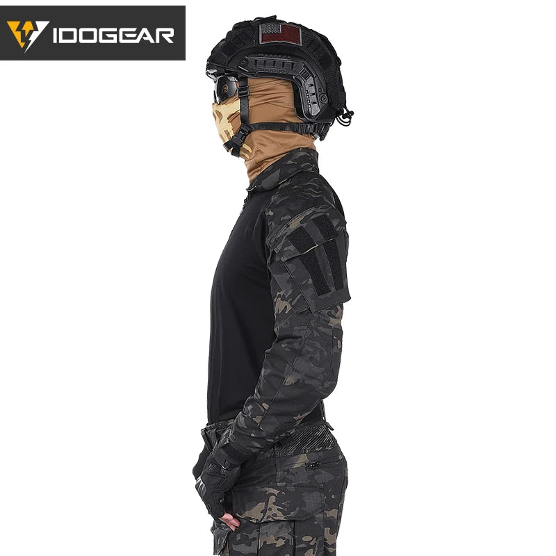 IDOGEAR G3 Combat Shirt with Elbow Pads – Multicam Black