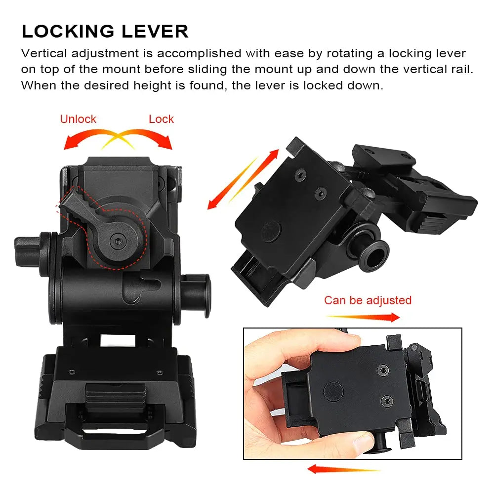 Tactical L4G24 NVG Helmet Mount – Adjustable Metal/Nylon Bracket for PVS-15/18, FAST/MICH - Blender Tactical