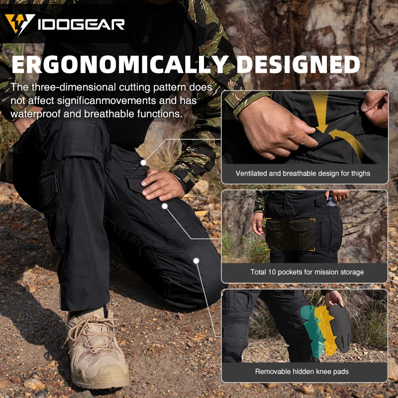 IDOGEAR G5 Combat Pants with Knee Pads – Black