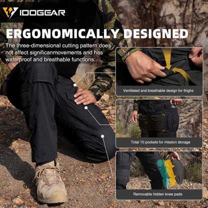 IDOGEAR G5 Combat Pants with Knee Pads – Black