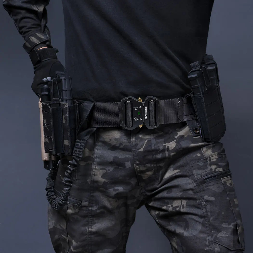 IDOGEAR 2" Tactical Belt with Metal Buckle – Black