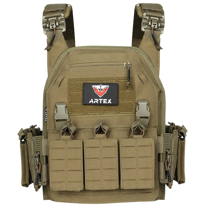 Artex Tactical Plate Carrier with Triple Magazine Pouch Blender