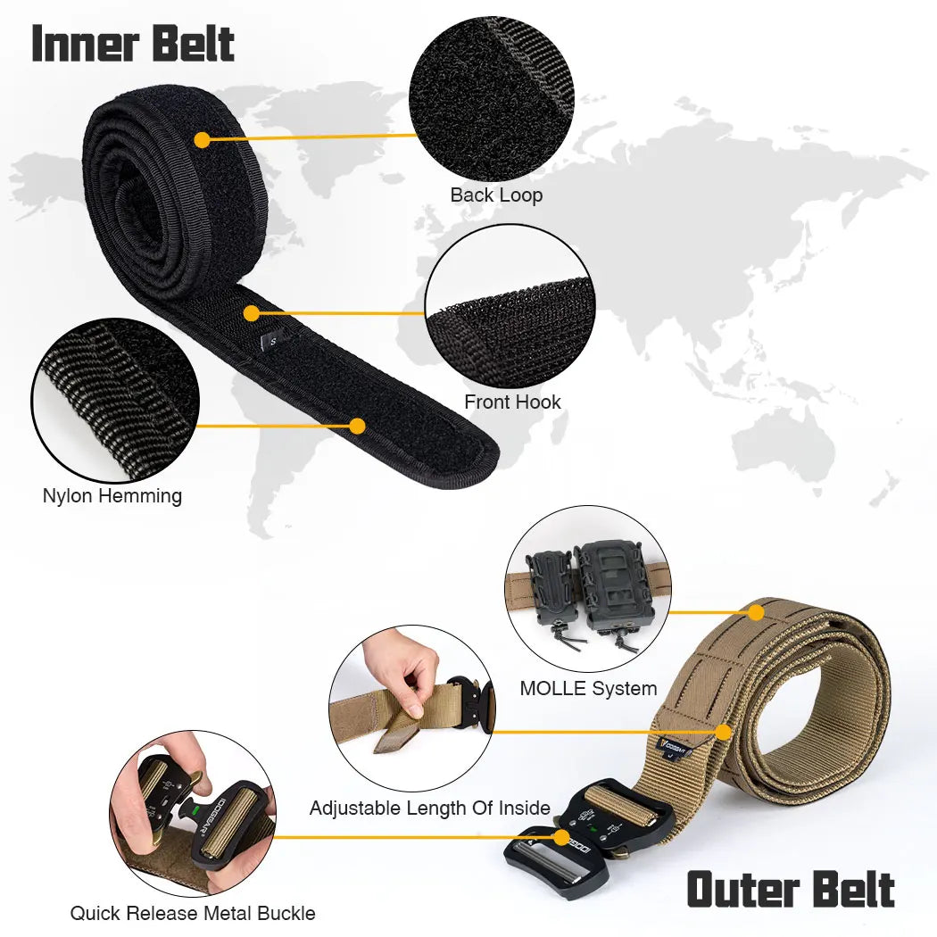 IDOGEAR 2" Tactical Belt with Metal Buckle – Multicam