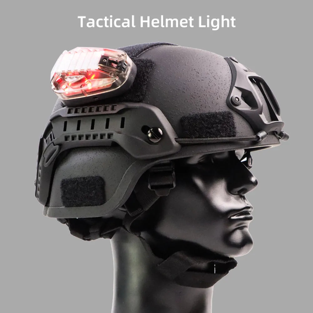 Tactical Helmet Strobe Light – IR & LED Signal Lamp with Velcro Mount, CR123A Powered - Blender Tactical