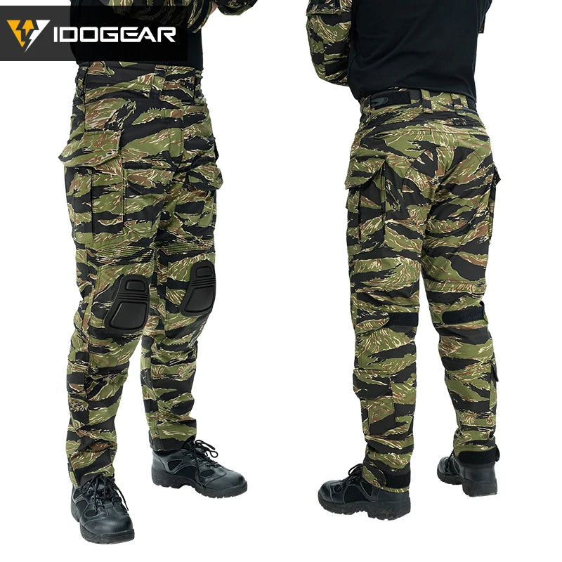 IDOGEAR G3 Tactical Pants with Knee Pads – Vietnam Tiger Stripe IDOGEAR G3 Tactical Pants with Knee Pads – Vietnam Tiger Stripe