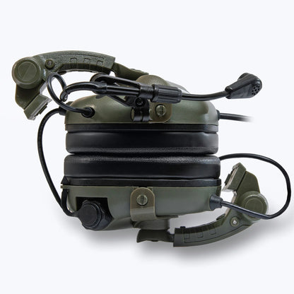 Earmor M32X Helmet-Mounted Tactical Communication Headset – Foliage Green - Blender Tactical