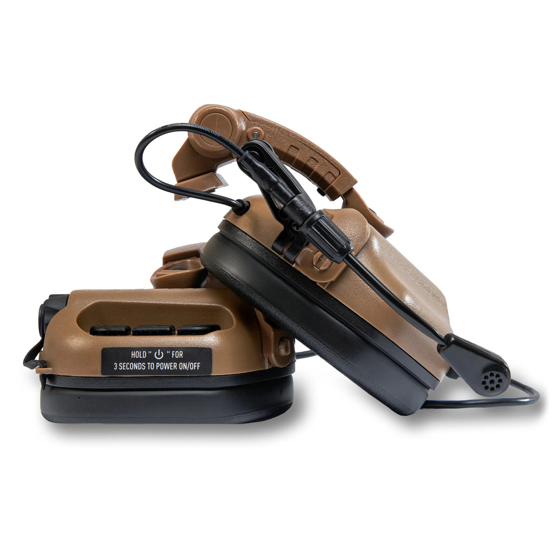 Earmor M32X Helmet-Mounted Tactical Communication Headset – Coyote Tan - Blender Tactical