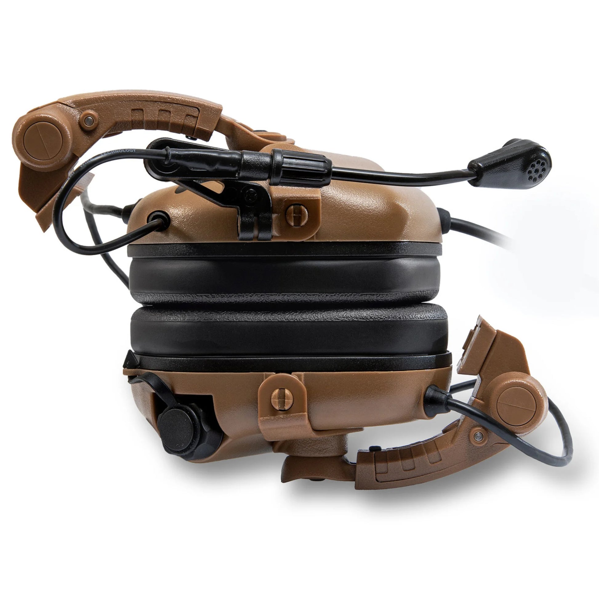 Earmor M32X Helmet-Mounted Tactical Communication Headset – Coyote Tan - Blender Tactical