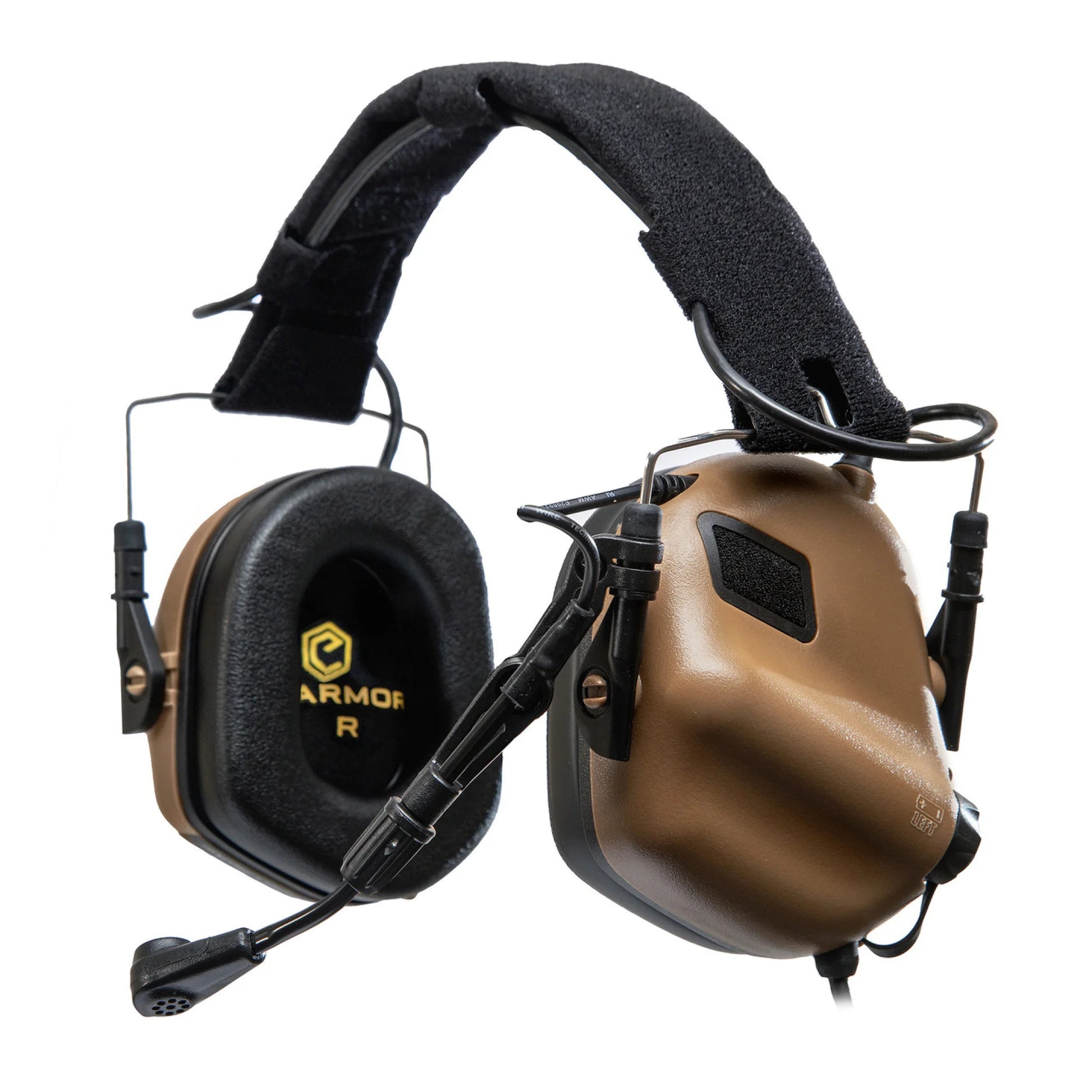 Earmor M32X Helmet-Mounted Tactical Communication Headset – Coyote Tan - Blender Tactical