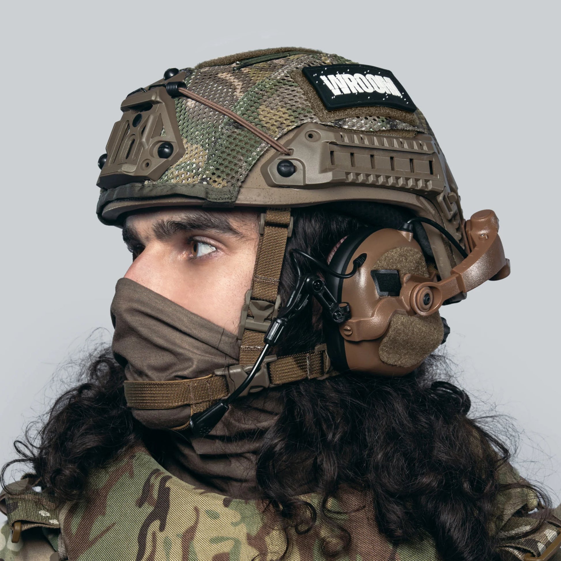 Earmor M32X Helmet-Mounted Tactical Communication Headset – Coyote Tan - Blender Tactical