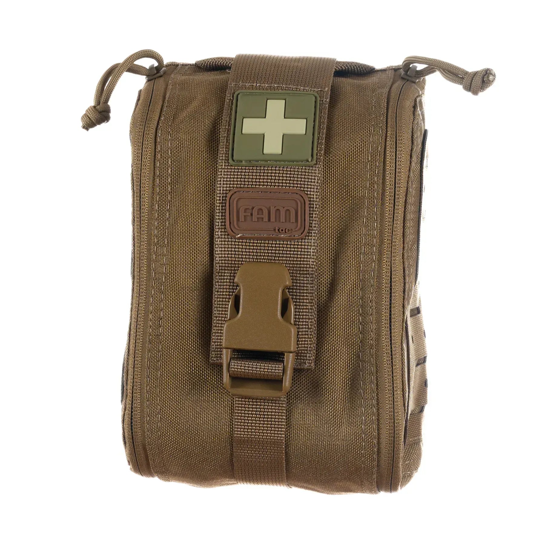 FamTac M7 Tactical IFAK Pouch – Coyote | MOLLE, Rip-Away Design - Blender Tactical
