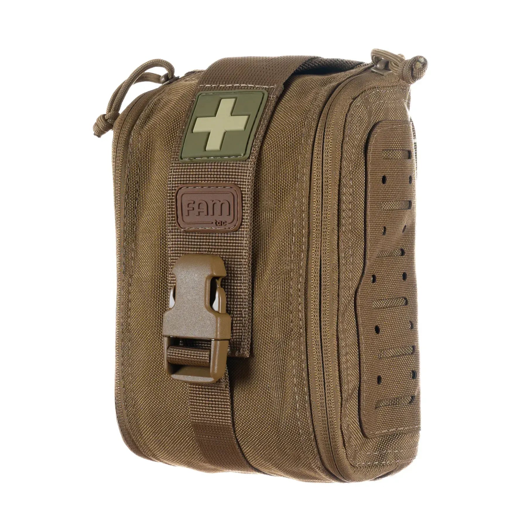 FamTac M7 Tactical IFAK Pouch – Coyote | MOLLE, Rip-Away Design - Blender Tactical