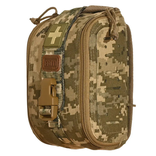 FamTac M7 Tactical IFAK Pouch – Ukrainian Pixel | MOLLE, Rip-Away Design - Blender Tactical