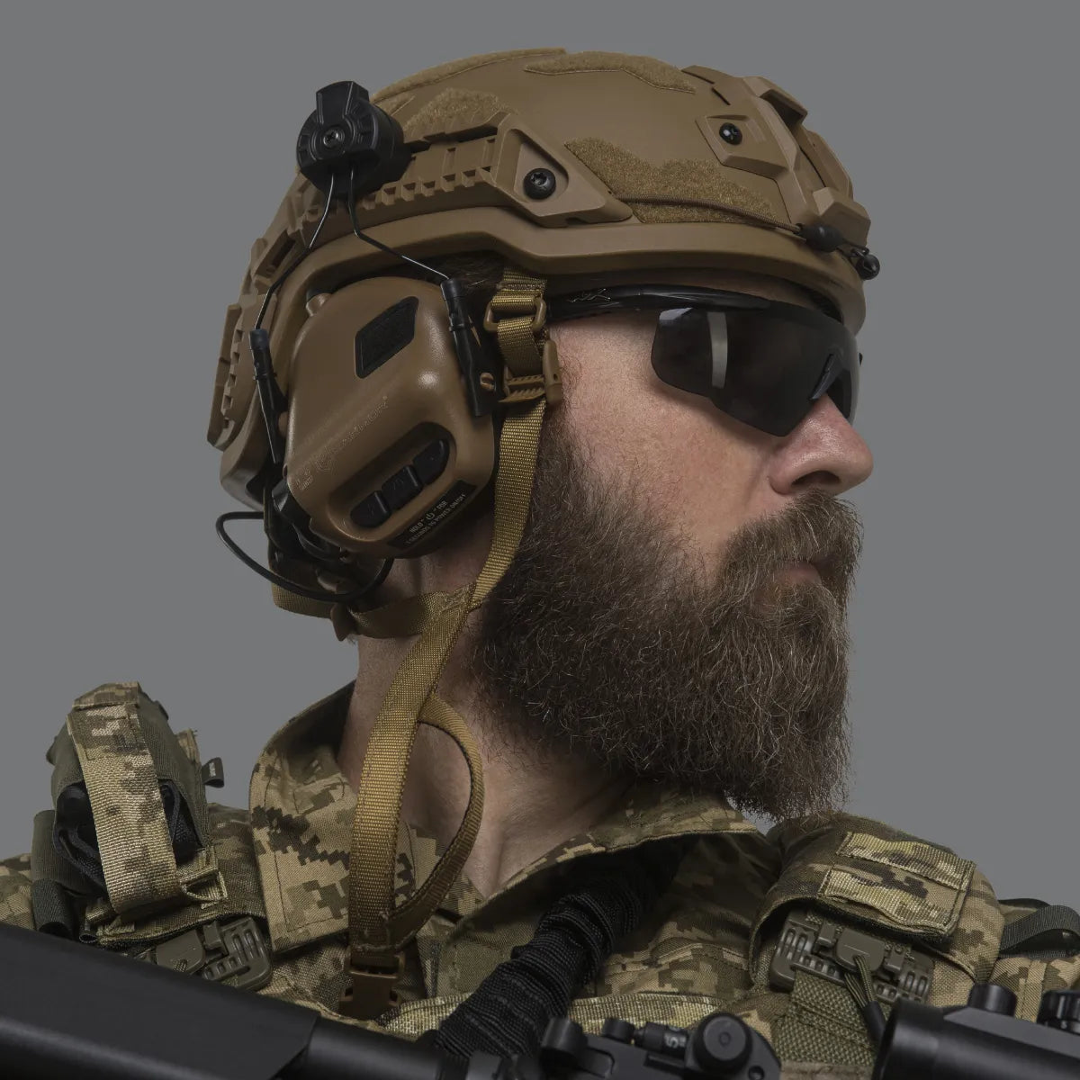 Earmor M31H Tactical Helmet-Mounted Hearing Protector – Coyote Tan - Blender Tactical