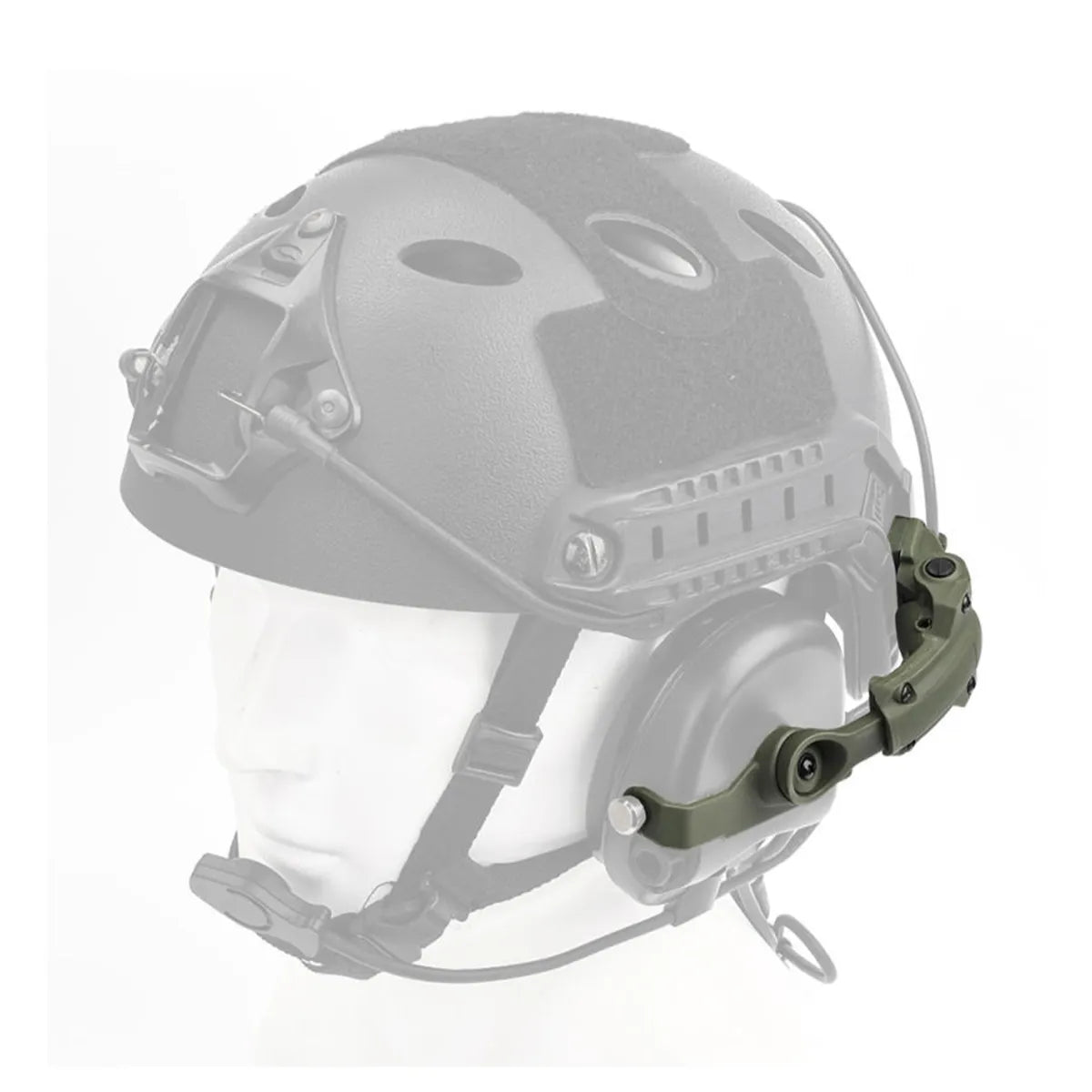 Helmet Rail Mount Adapter for Sordin Headsets – OD Green (Cheburashka) - Blender Tactical