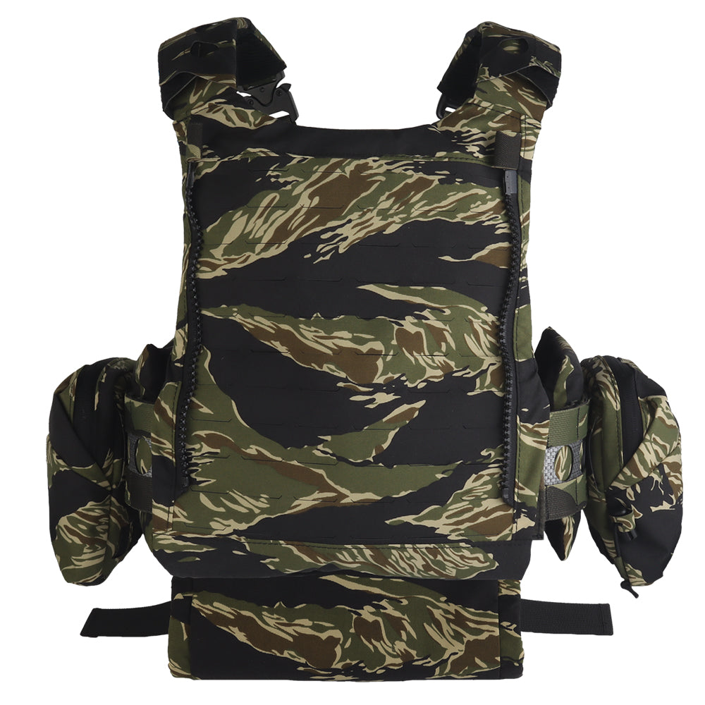 V5 FCPC Modular Plate Carrier with Laser-Cut MOLLE – Full Kit – Tiger Stripe