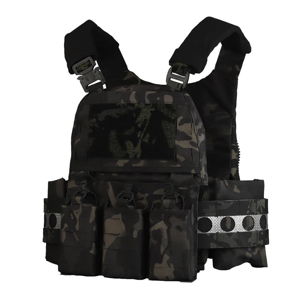 V5 PC Modular Plate Carrier with Laser-Cut MOLLE – Multicam Black