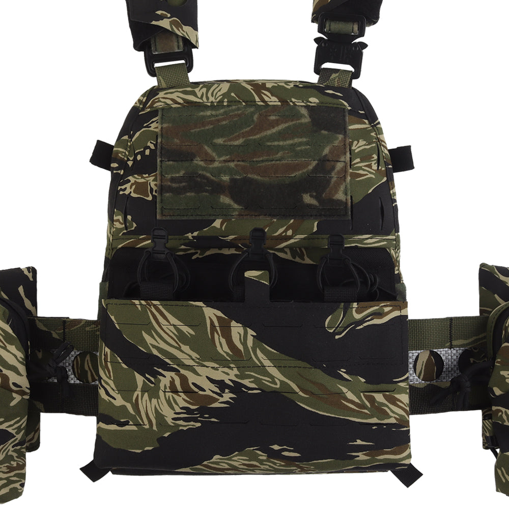 V5 FCPC Modular Plate Carrier with Laser-Cut MOLLE – Full Kit – Tiger Stripe