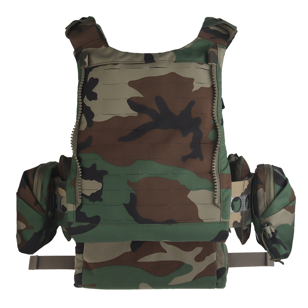 V5 FCPC Modular Plate Carrier with Laser-Cut MOLLE – Full Kit – Woodland