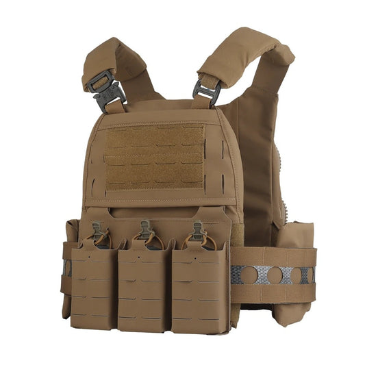 V5 PC Modular Plate Carrier with Laser-Cut MOLLE – Coyote Brown