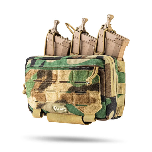Famtac Triple AK AR Admin Mag Pouch MOLLE | Woodland - Blender Tactical
