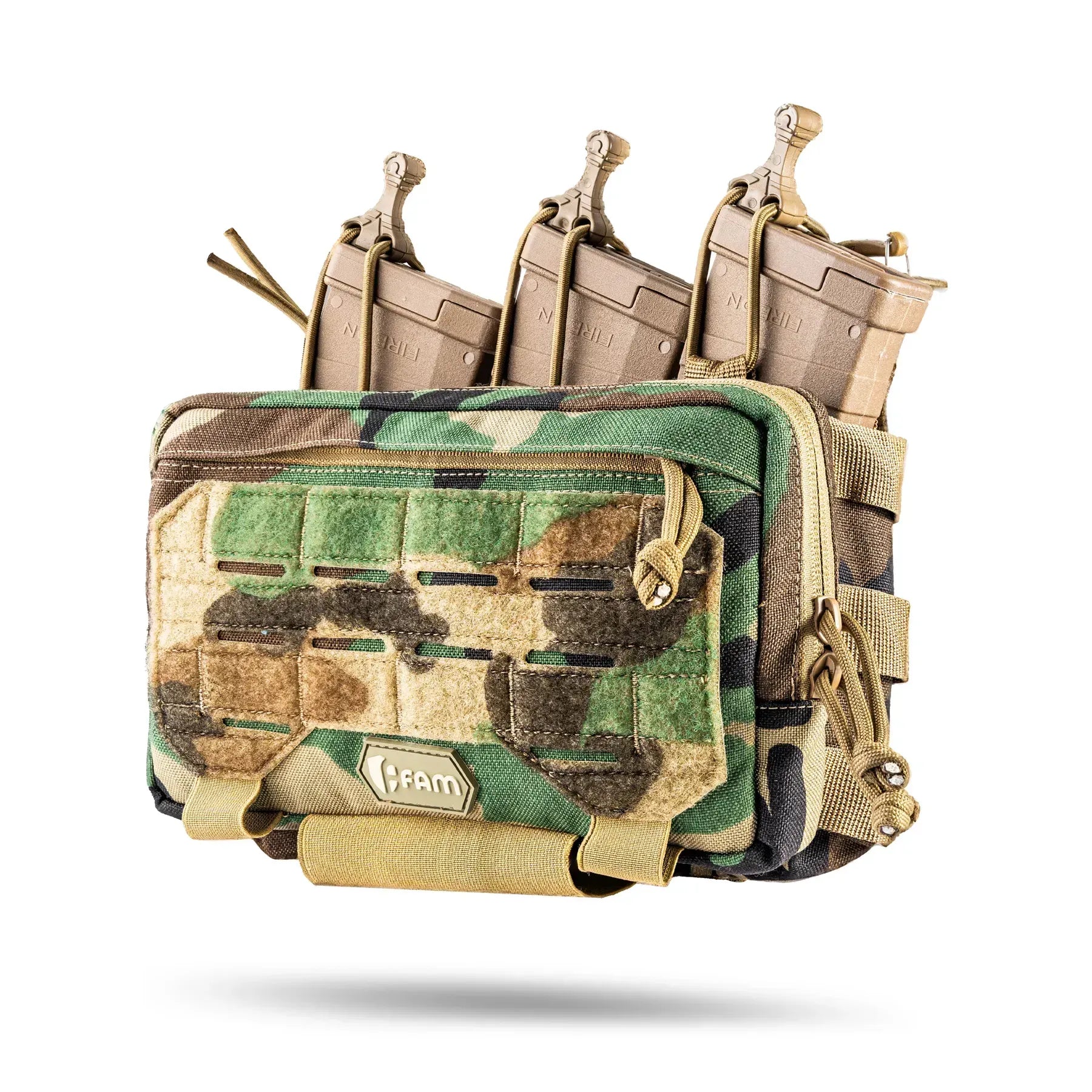 FamTac Velcro AdminMag Triple Mag Pouch – AK/AR + Admin | Woodland - Blender Tactical