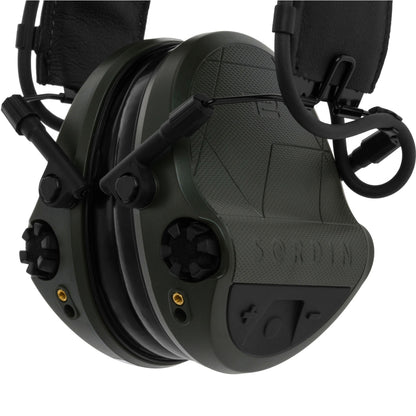 Sordin Supreme T2 Leather Active Hearing Protection - Green