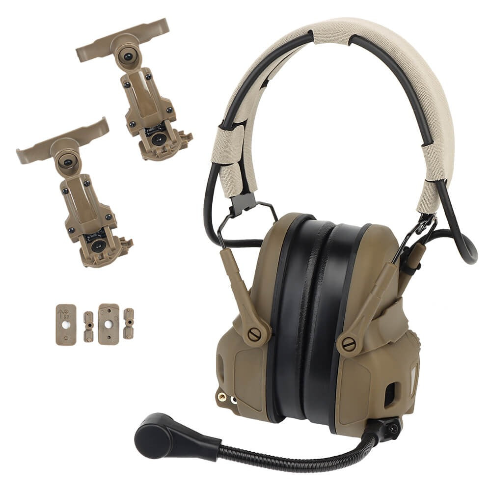 HD-17 Tactical Helmet Headset - Tan