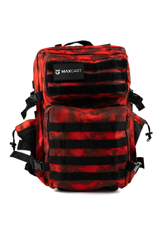 MAXGART Tactical Backpack 45L – Red Camo – Water-Resistant & Versatile